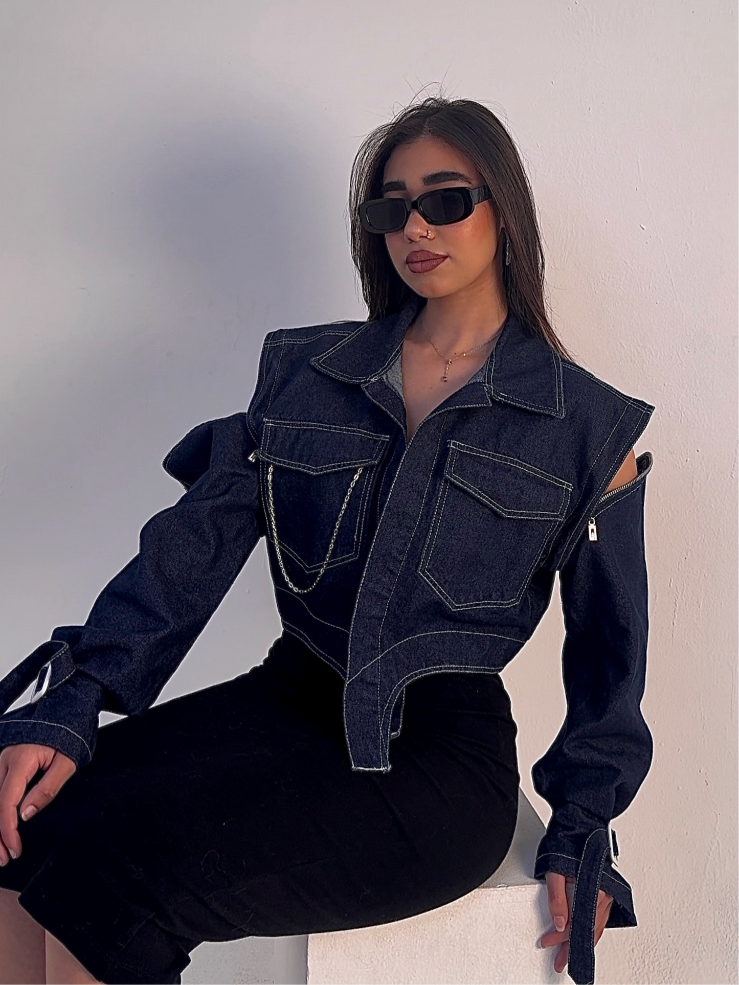 3 IN 1 DENIM JACKET x silver chain(pre-order)