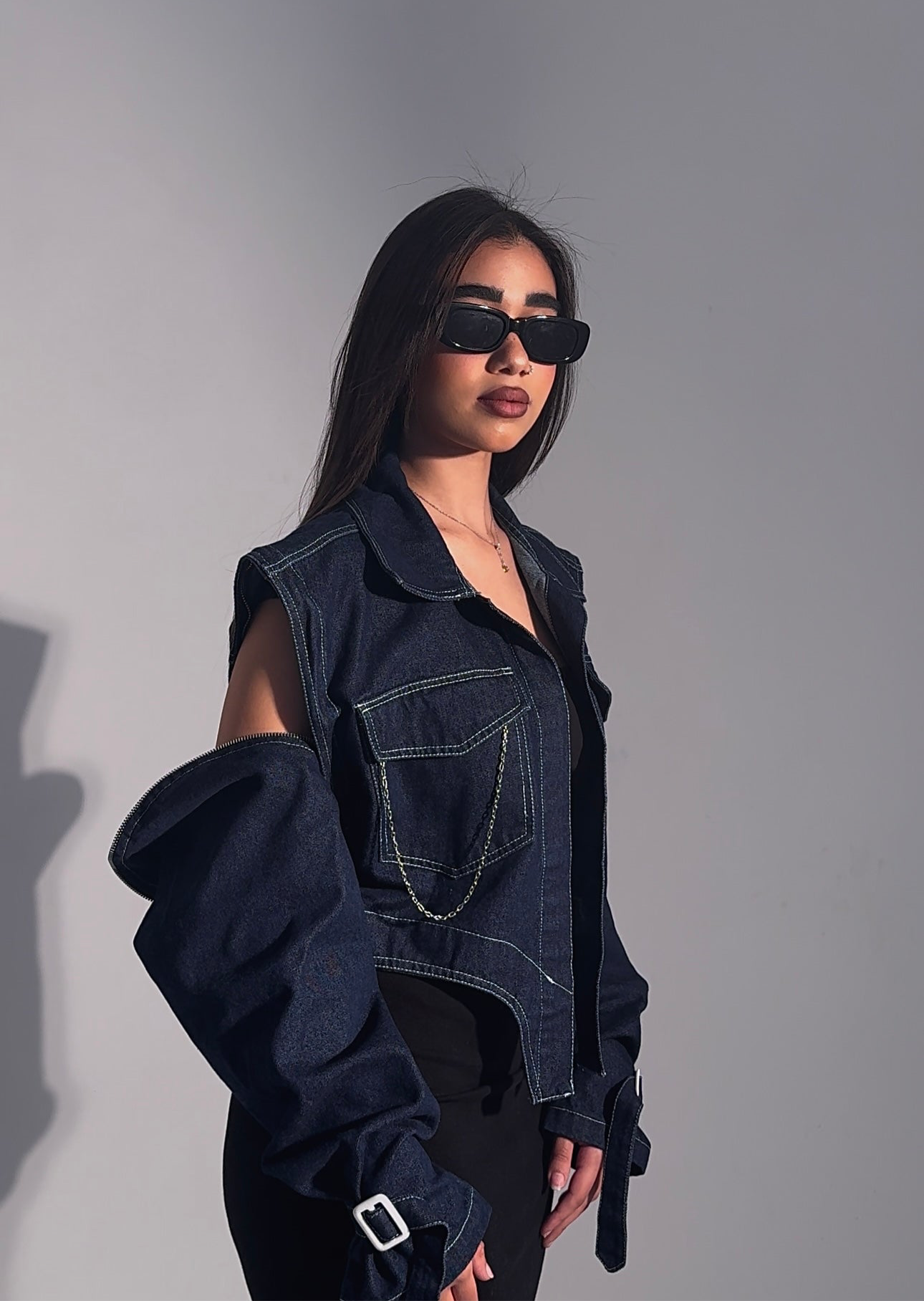 3 IN 1 DENIM JACKET x silver chain(pre-order)